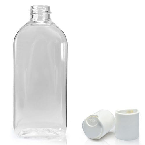 100ml Clear Oval Bottle With DiscTop Cap Ampulla 0161 367 1414