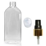 100ml Oval plastic bottle with gold black pump