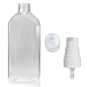 100ml Oval plastic bottle with white pump