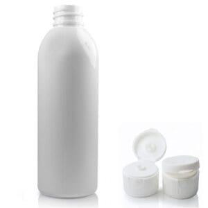 100ml white PET plastic bottle white flip top