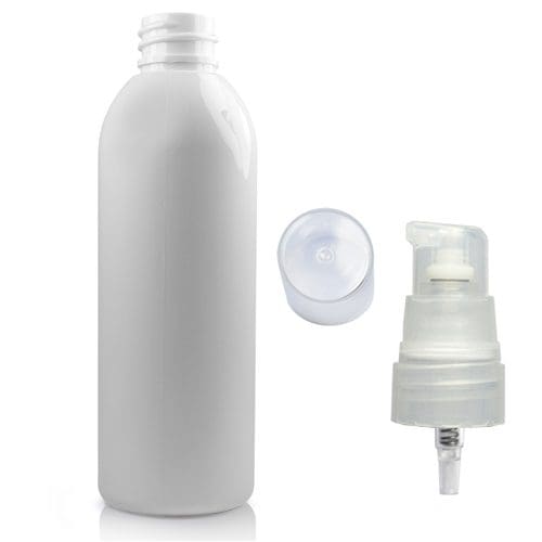 100ml white PET plastic bottle with nat pump
