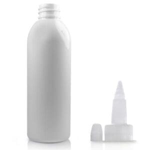 100ml white PET plastic bottle with nat spout