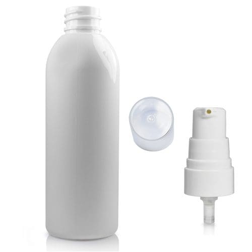 100ml white PET plastic bottle with white pump