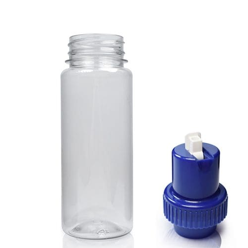 150ml Slim Plastic Juice Bottle With Lid Ampulla Ltd 0161 367 1414