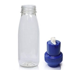 250ml Classic Clear juice bottle with l nozzle cap