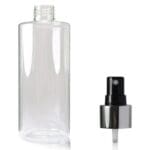 250ml Clear Round Bottle with silver spray