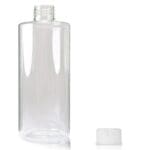 250ml Clear Round Bottle with white screw cap