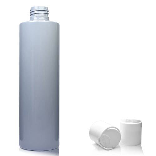 250ml Grey Plastic Bottle w white disc