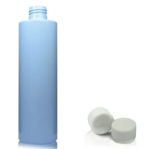 250ml Light Blue Plastic Bottle w white screw cap