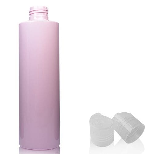 250ml Pink Plastic Bottle w nat disc