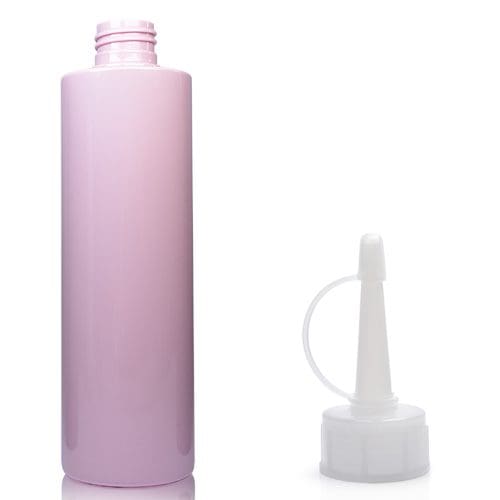 250ml Pink Plastic Bottle w spout cap