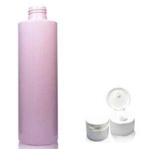 250ml Pink Plastic Bottle w white flip
