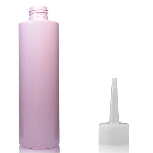 250ml Pink Plastic Bottle with long spout