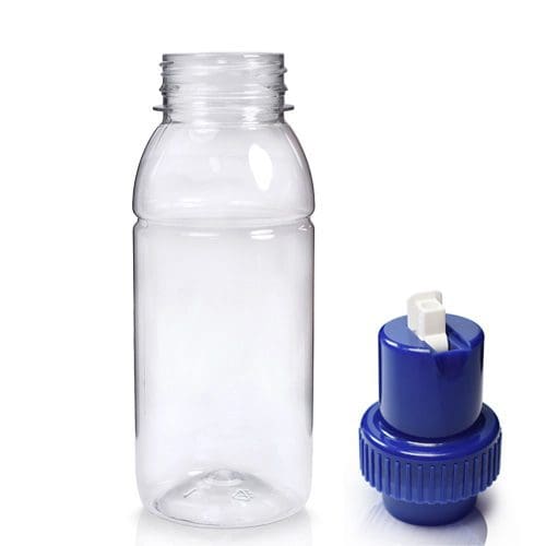 250ml Plastic Juice Bottle with blue nozzle