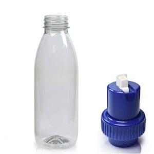 330ml Classic Clear juice bottle with blue nozzle