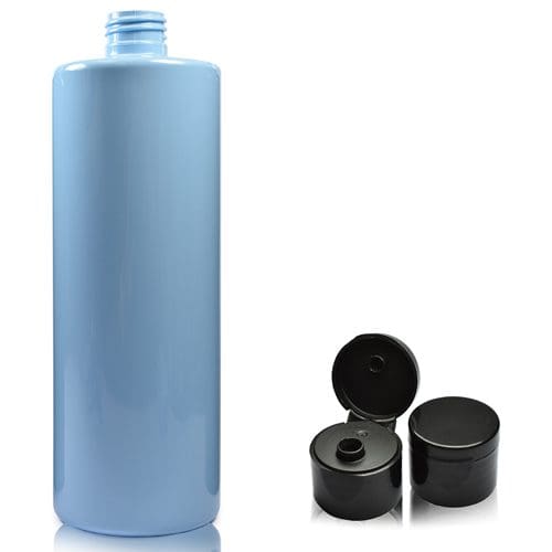 500ml Blue Plastic Bottle with black flip