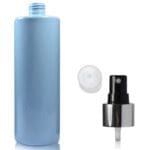 500ml Blue Plastic Bottle with silver spray