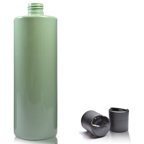 500ml Green Plastic Bottle with black disc