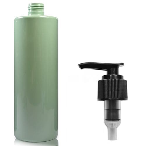 500ml Green Plastic Bottle with black pump