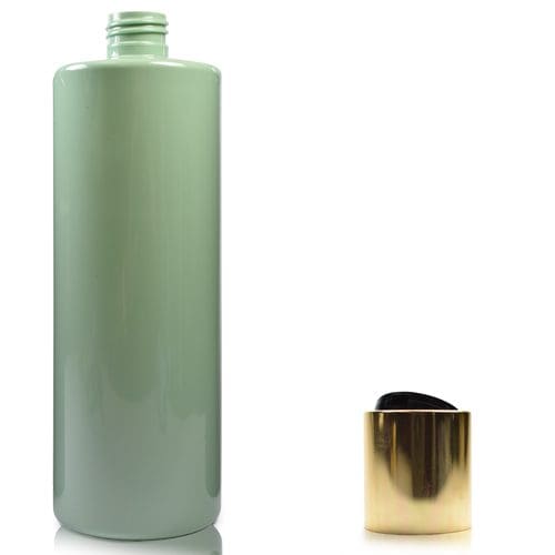 500ml Green Plastic Bottle with gold black disc