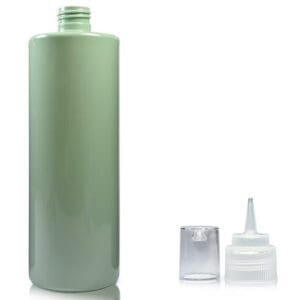 500ml Green Plastic Bottle with screw spout