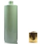 500ml Green Plastic Bottle with white gold