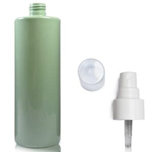 500ml Green Plastic Bottle with white smooth spray