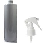 500ml Grey Plastic Bottle with white trigger