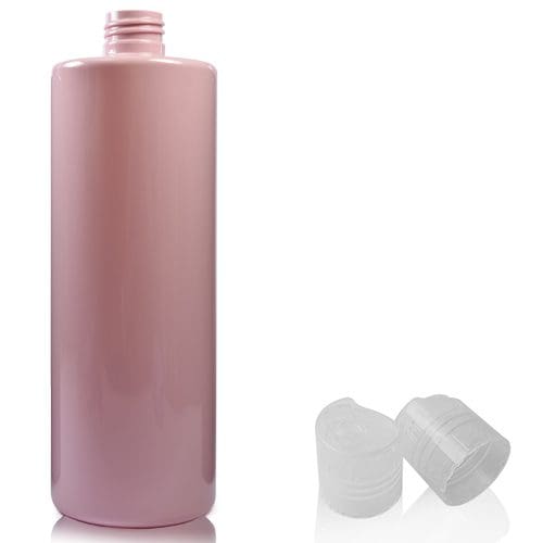 500ml Pink Plastic Bottle with nat disc