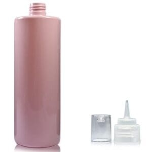 500ml Pink Plastic Bottle with screw spout
