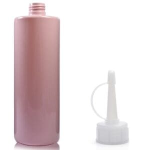 500ml Pink Plastic Bottle with spout cap