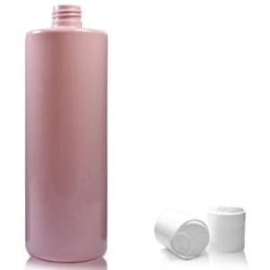 500ml Pink Plastic Bottle with white disc