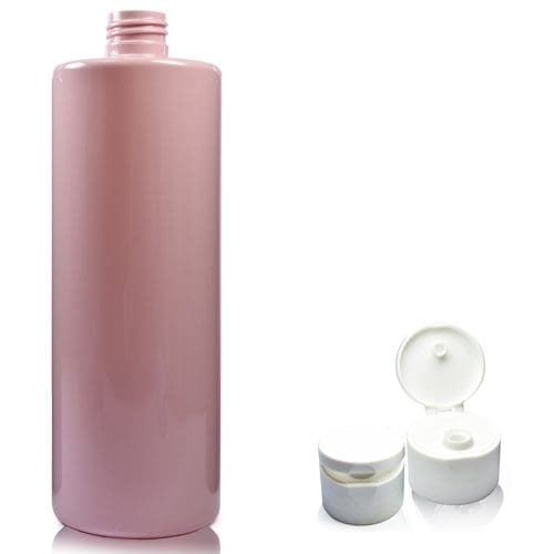 500ml Pink Plastic Bottle with white flip