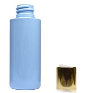 50ml Blue Plastic bottle with white gold disc