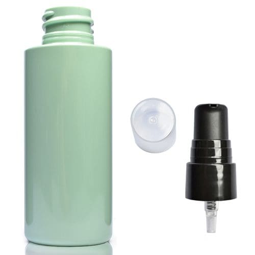50ml Green Plastic bottle with black pump