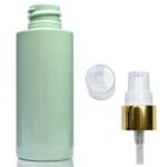 50ml Green Plastic bottle with gold white pump