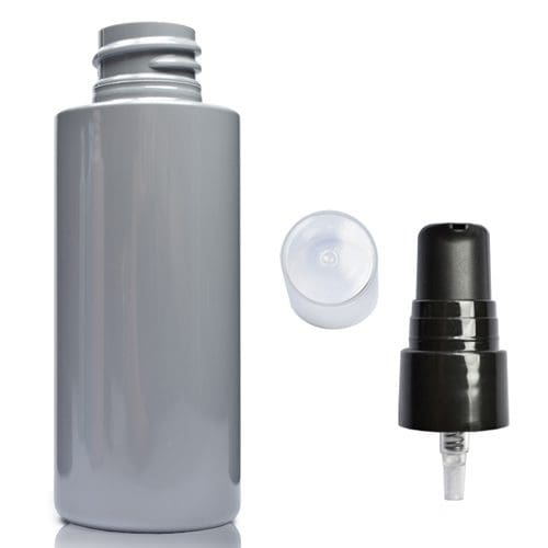 50ml Grey Plastic bottle with black pump