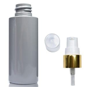 50ml Grey Plastic bottle with gold white pump