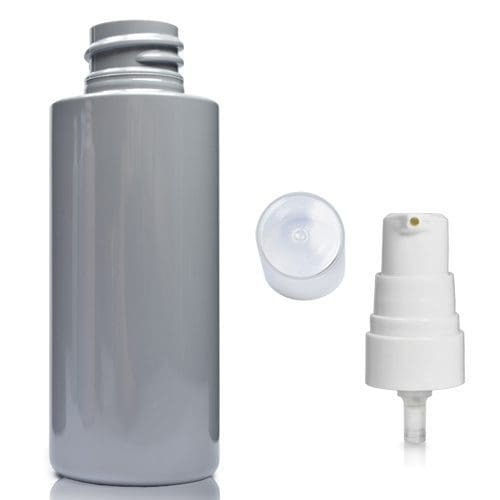 50ml Grey Plastic bottle with white pump