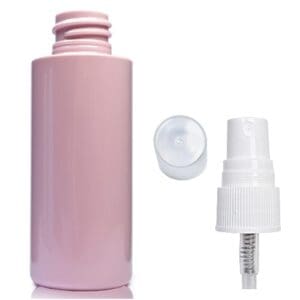50ml Pink Plastic bottle with white spray