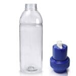 750ml Clear PET Plastic Juice Bottle w blue nozzle