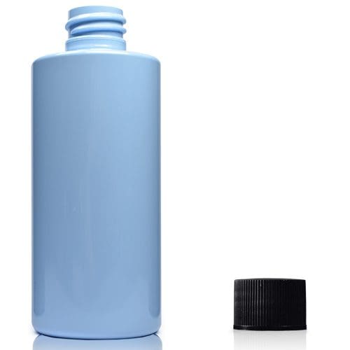 100ml Blue Plastic bottle with black screw