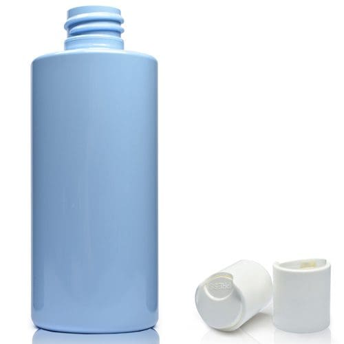 100ml Blue Plastic bottle with white disc
