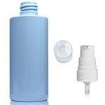 100ml Blue Plastic bottle with white pump
