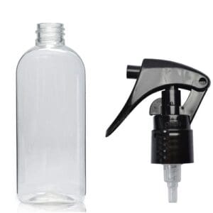100ml Clear PET/PCR Oval Bottle With Mini Trigger Spray