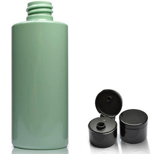 100ml Green Plastic bottle with black flip