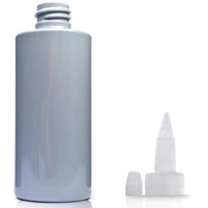 100ml Grey Plastic bottle with spout