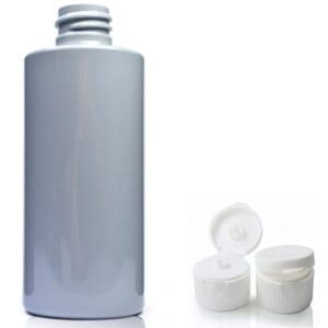 100ml Grey Plastic bottle with white flip
