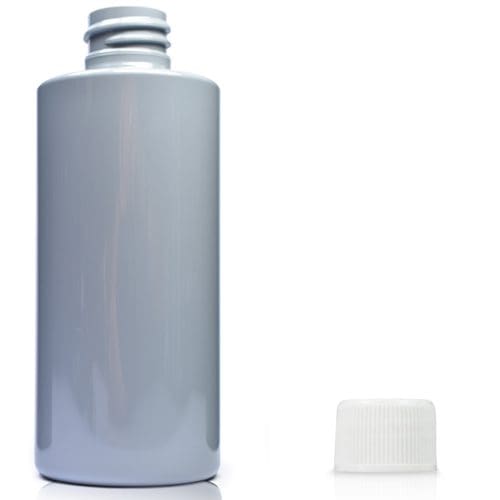 100ml Grey Plastic bottle with white screw