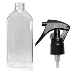 100ml Clear PET Flex Oval Bottle With Mini Trigger Spray